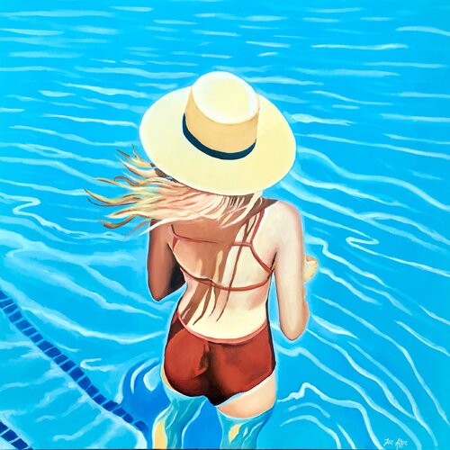 Kate Carmen à la piscine... von Joe AME, Malerei kaufen auf Singulart