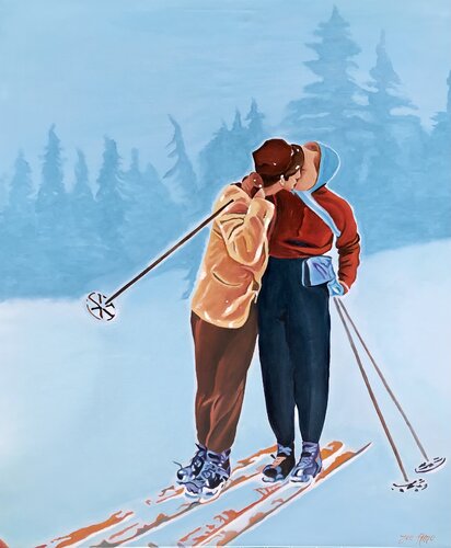 Âmes fifties, winter kiss... van Joe AME, Schilderij te koop op Singulart
