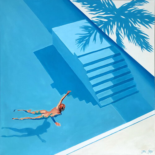 Swimmin' pool...#200702 by Joe AME, Painting for Sale on Singulart