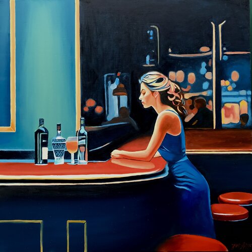 Kate Carmen at blue pigeon bar... von Joe AME, Druck kaufen auf Singulart