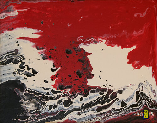 ciel en feu, mer déchainée von pascal niewiadomski, Malerei kaufen auf Singulart