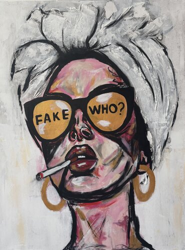 FAKE WHO? von Janine Raeker, Malerei kaufen auf Singulart