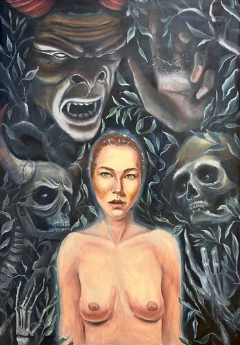 Walking through darkness by Karina Kopteva, Painting for Sale on Singulart