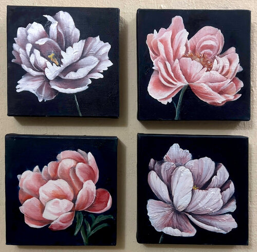 Multi paneled 4 canvas 20x20cm ciascuna by Karina Kopteva, Painting for Sale on Singulart