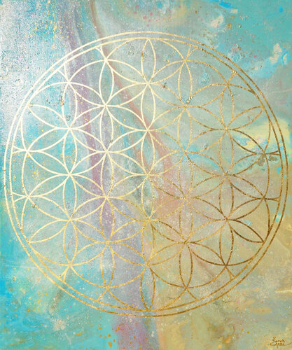 Flower of Life X. van Sarah I. Avni, Schilderij te koop op Singulart