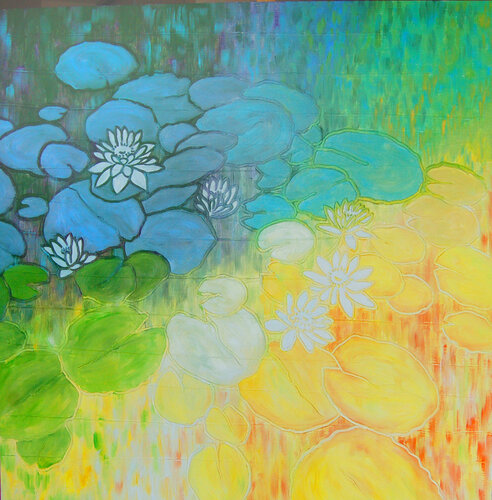 Water Lily I. van Sarah I. Avni, Schilderij te koop op Singulart