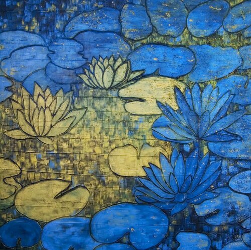 Water Lily IV. par Sarah I. Avni, Peinture en vente sur Singulart