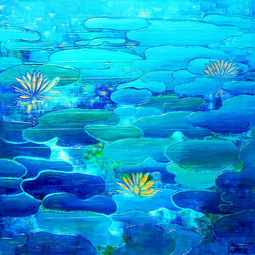 Water Lily VI. par Sarah I. Avni, Peinture en vente sur Singulart
