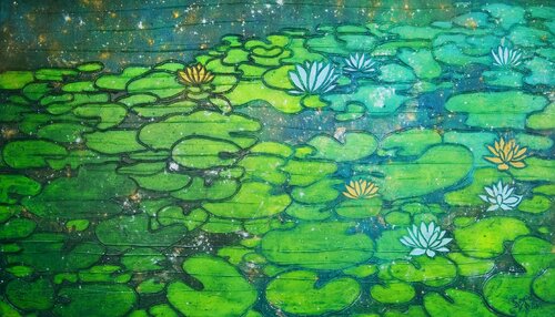 Water Lily VIII par Sarah I. Avni, Peinture en vente sur Singulart