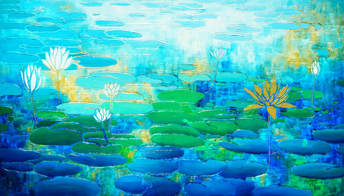 Water Lily IX. par Sarah I. Avni, Peinture en vente sur Singulart