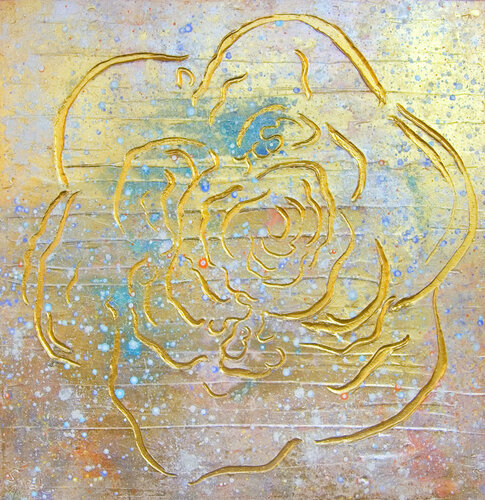 The Space Family Rose III. di Sarah I. Avni, Pittura in vendita su Singulart