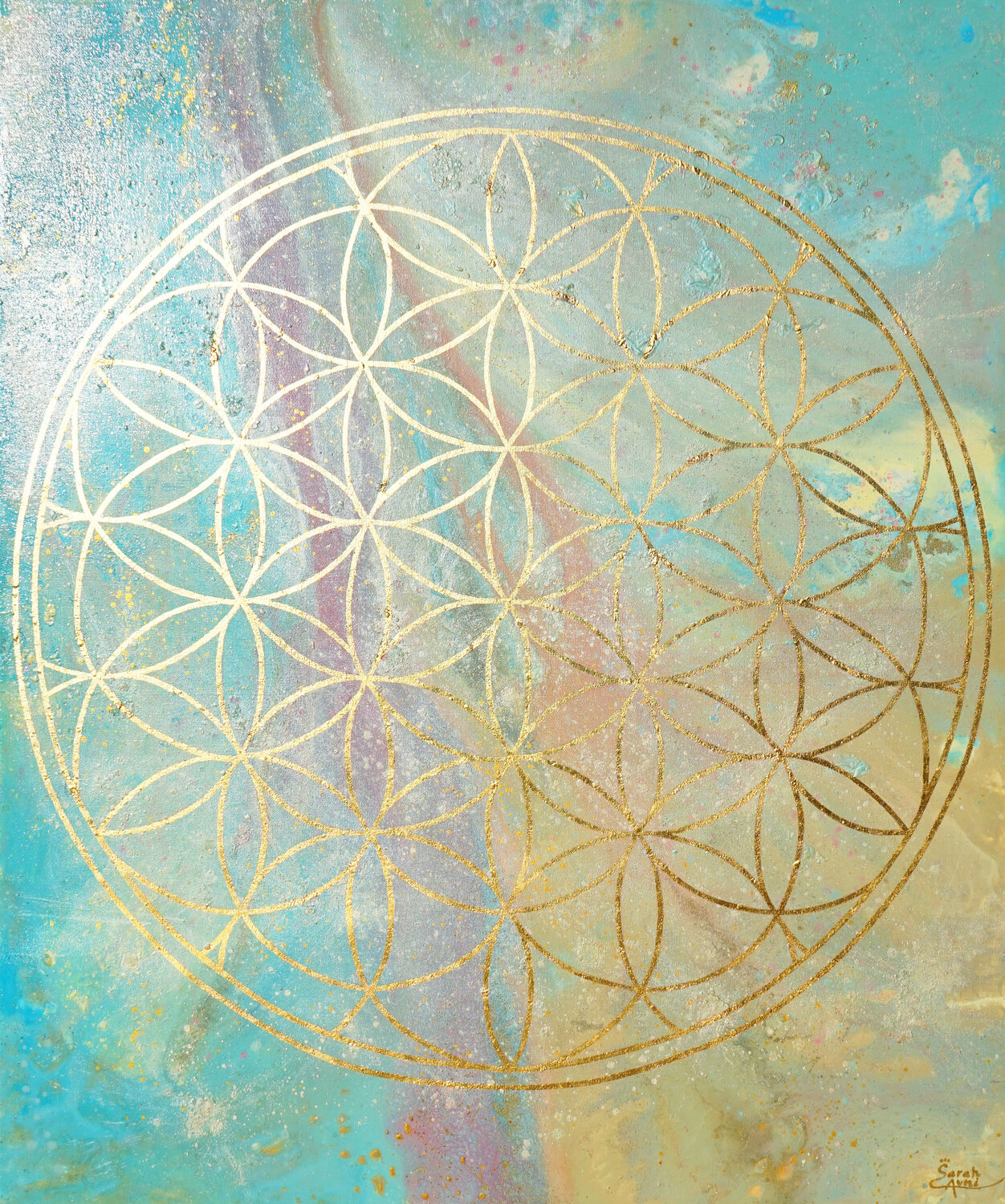Flower of Life X. Sarah I. Avni Originalgemälde zu verkaufen