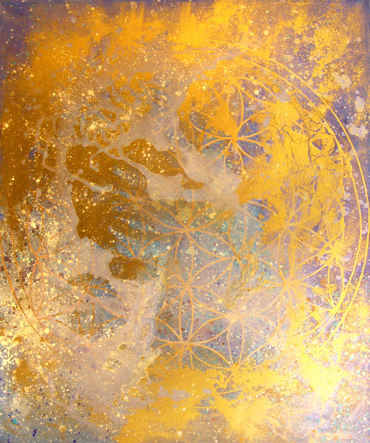 Flower of Life III. Sarah I. Avni Originalgemälde zu verkaufen