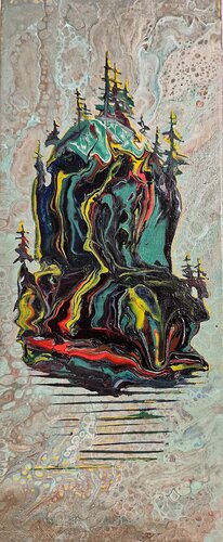 Abstract landscape island van Tatyana Tretyakova, Schilderij te koop op Singulart