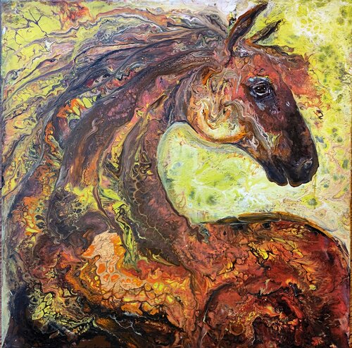Red Horse by Tatyana Tretyakova, Painting for Sale on Singulart