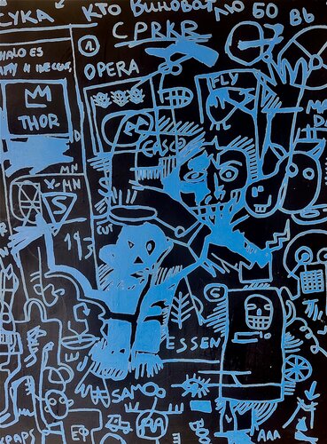 The blue males di Helena Kaschurow, Pittura in vendita su Singulart