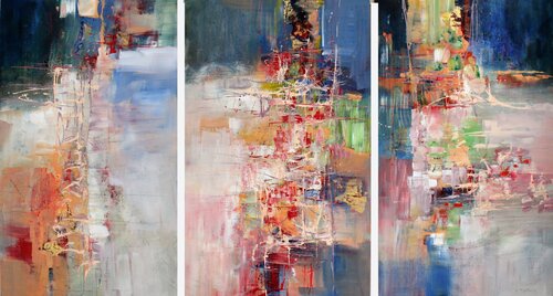 L.v. Beethoven, Triple Concerto, Allegro, Largo, Rondo, Triptych di Ernestine Tahedl, Pittura in vendita su Singulart