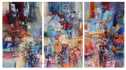 W. A. Mozart, Ave Verum, Triptych di Ernestine Tahedl, Pittura in vendita su Singulart