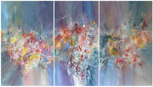Robert Schumann, Symphony No. 1. Spring. Triptych by Ernestine Tahedl, Painting for Sale on Singulart