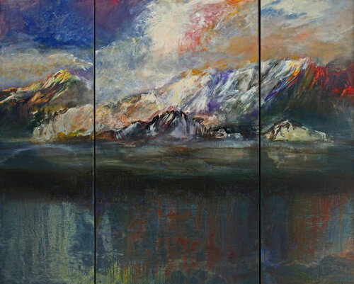 Andante con molto, Triptych von Ernestine Tahedl, Malerei kaufen auf Singulart