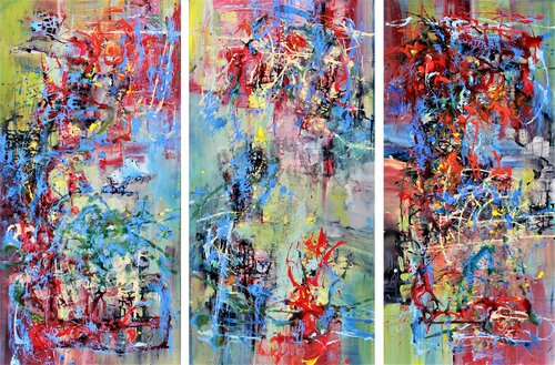 Anton Bruckner, Three Motets, Triptych van Ernestine Tahedl, Schilderij te koop op Singulart