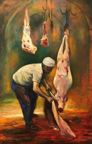 Preparations for the celebration on Mount Meron by Zvi Malnovitzer, Painting for Sale on Singulart