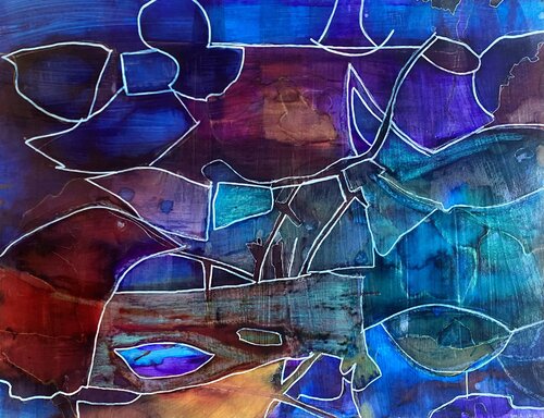 Ocean Palace par nadia laine, Peinture en vente sur Singulart