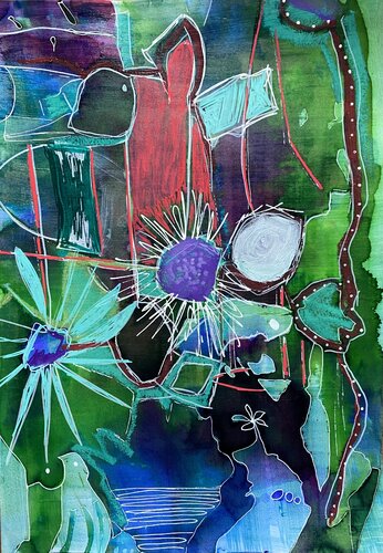 Explosion botanique van nadia laine, Werk op papier te koop op Singulart