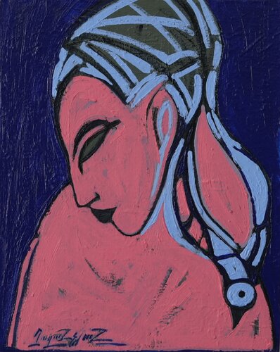 Girl with a bird van Gayane Ghazanchyan, Schilderij te koop op Singulart