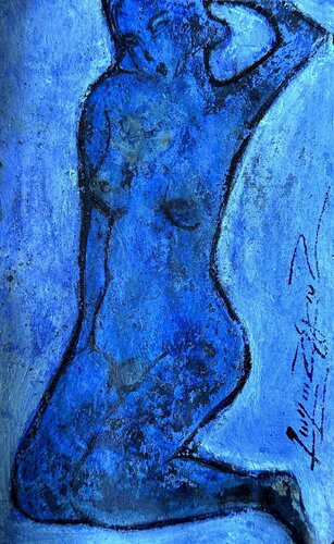 Blue nudity by Gayane Ghazanchyan, Work on Paper for Sale on Singulart