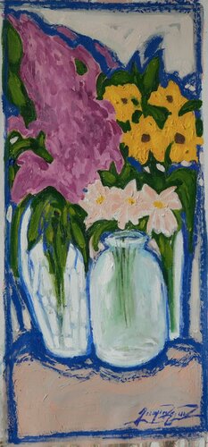 Still life with flowers de Gayane Ghazanchyan, Pintura a la venta en Singulart