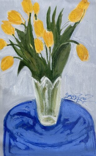 Yellow tulips by Gayane Ghazanchyan, Painting for Sale on Singulart