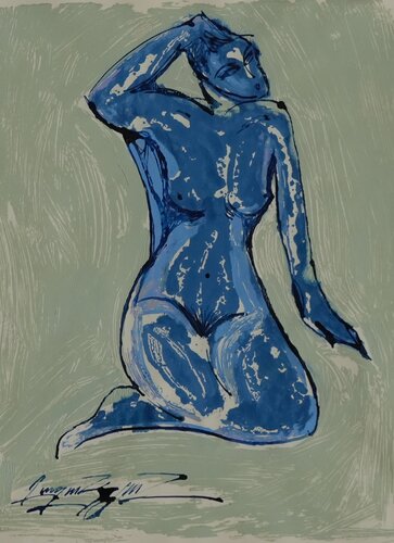 Blue nudity by Gayane Ghazanchyan, Work on Paper for Sale on Singulart