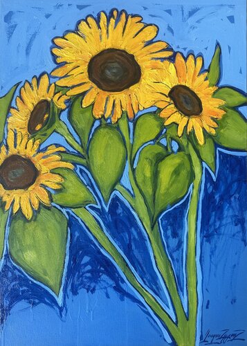 Sunflowers by Gayane Ghazanchyan, Painting for Sale on Singulart