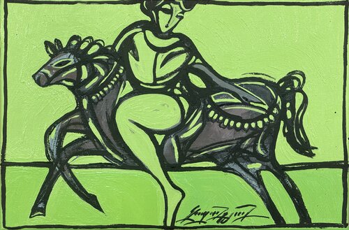 Green stripe de Gayane Ghazanchyan, Pintura a la venta en Singulart