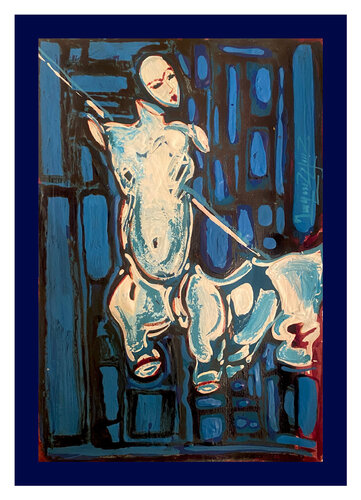 the blue rider di Gayane Ghazanchyan, Opera su carta in vendita su Singulart
