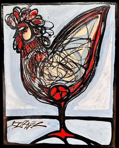 Abstract Rooster par Gayane Ghazanchyan, Peinture en vente sur Singulart