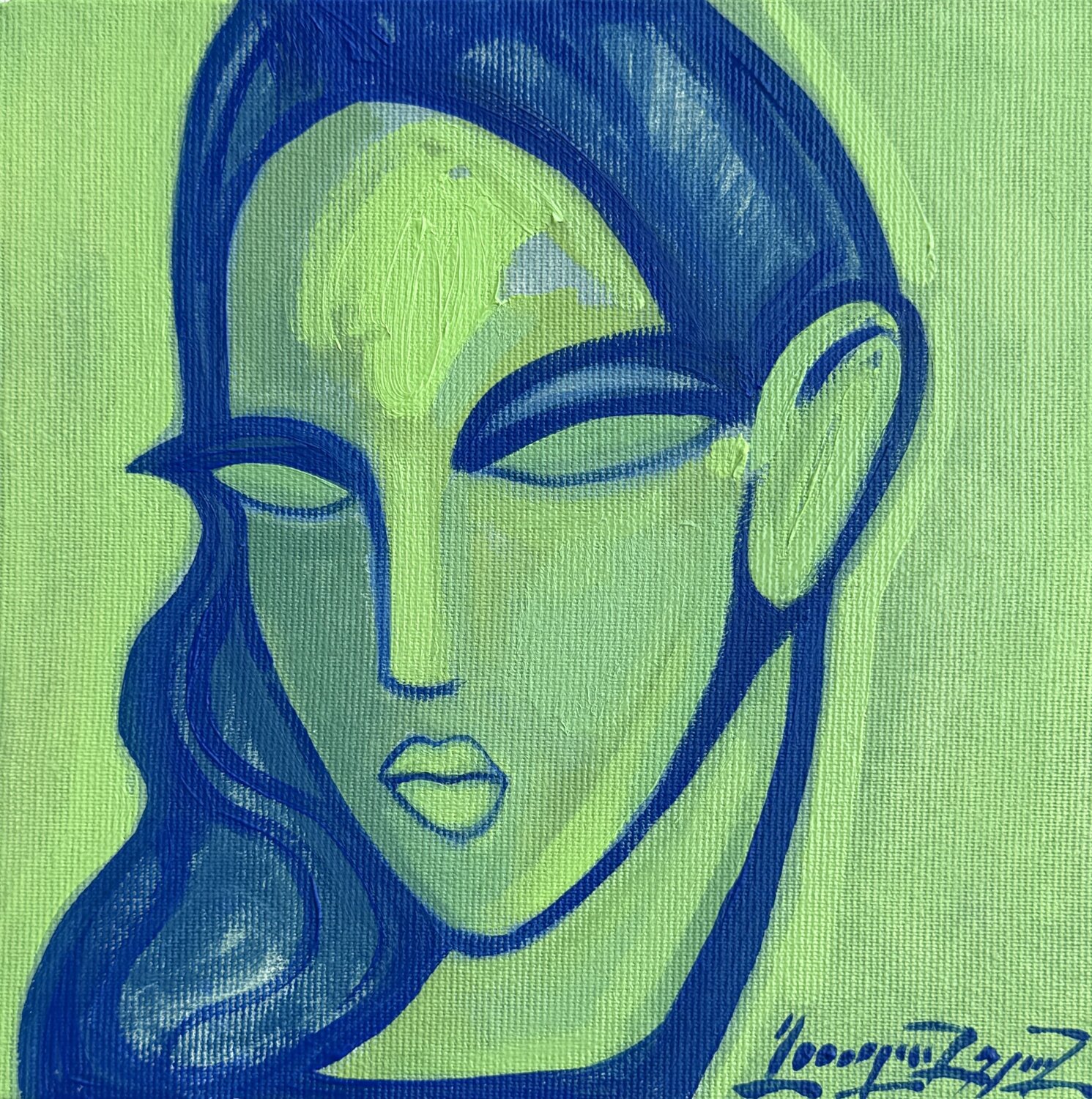 Girl in green light Gayane Ghazanchyan Originalgemälde zu verkaufen