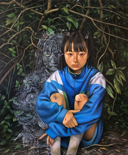 The double-walker of a hill at the back van Kazune Shintaku, Schilderij te koop op Singulart