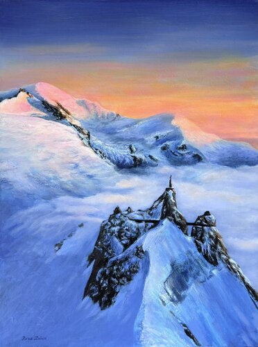 Aiguille du Midi and Mont Blanc van Iurii Zaika, Schilderij te koop op Singulart