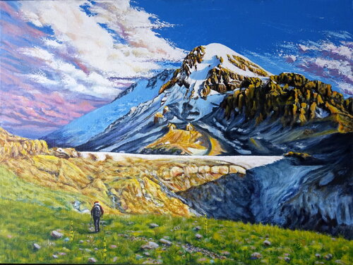 Mount Kazbek van Iurii Zaika, Schilderij te koop op Singulart