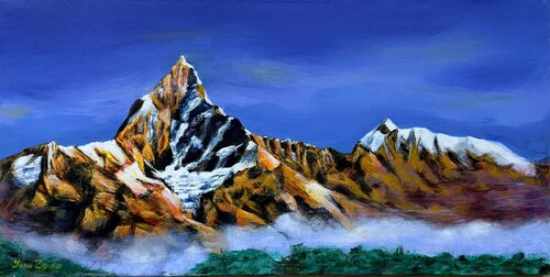 Mount Machhapuchare van Iurii Zaika, Schilderij te koop op Singulart