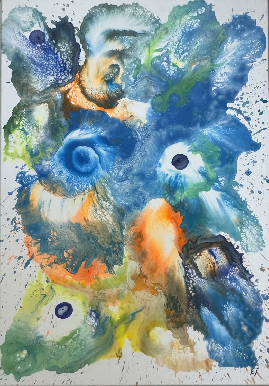 Blue Erich Traxler Originalgemälde zu verkaufen