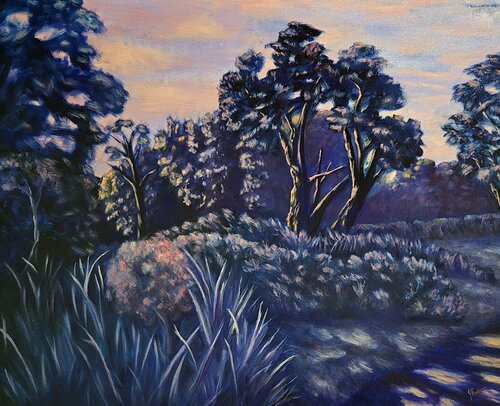 Dusk Along Chadwick St., Penn Hills, Pittsburgh par Joann Renner, Peinture en vente sur Singulart