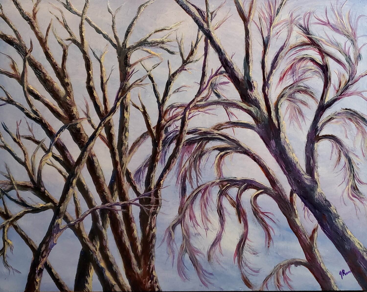 The Dance of the Willow and Hawthorne Joann Renner Originalgemälde zu verkaufen