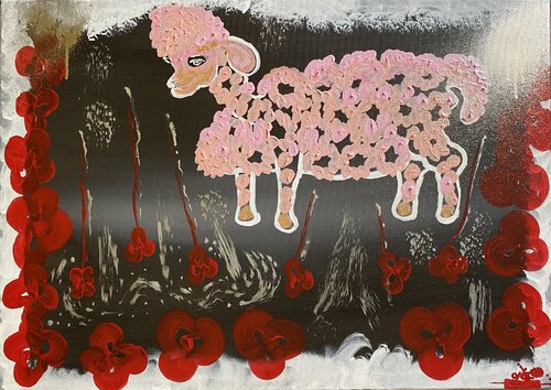 Sheep van OLGA γ, Schilderij te koop op Singulart