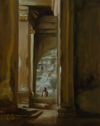 Ecos del pasado - un paseo en Nimes by Laura Benedito Bernat, Painting for Sale on Singulart