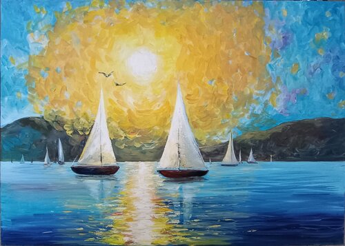 Goldener Weg par Anna Art, Peinture en vente sur Singulart