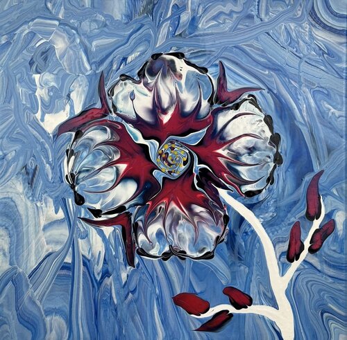 Crimson Tide Bloom by Dominique Ludmann, Painting for Sale on Singulart