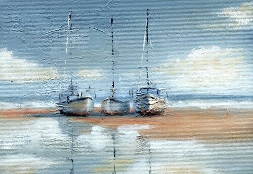 Sailboats by Alena Post, Painting for Sale on Singulart